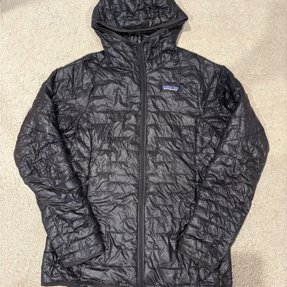 Patagonia XS Black Micro-Puff Jacket with Hood
